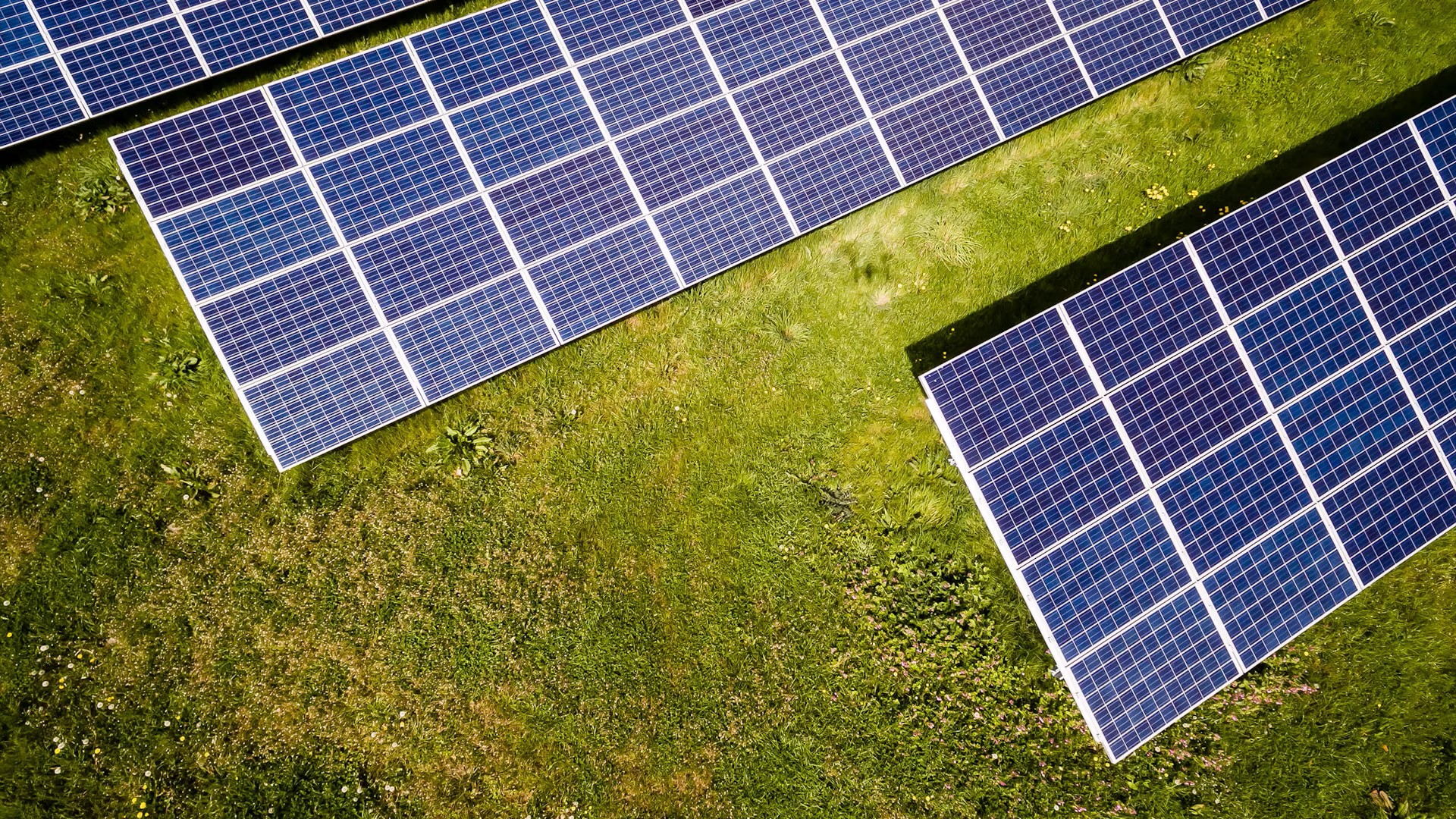 Modern residential home with rooftop solar panels